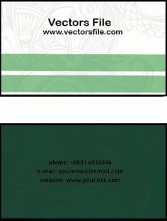 Green and White theme Visiting Card Design Vector File