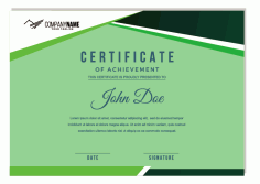 Green Border A4 Mode Certificate Vector File