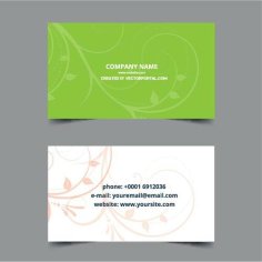Green Business Card Template Free Vector