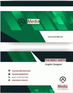Green Circular Abstract Business Card Vector File