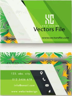Green Color Business Card Vector File