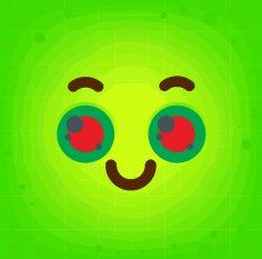 Green Monster Smiley Face Funny Cartoon Face Free Vector