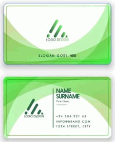Green Visiting Card Template, Business Card Design Free EPS and Ai Vector File