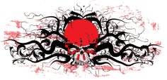 Grunge Skull Gangster Tattoo Design Free Vector