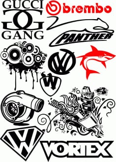 Gucci Gang Car Sticker CDR Vectors File