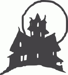 Halloween Clipart Castle Free Download DXF File