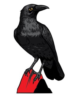 Halloween Horror Crow Sketch Free Vector