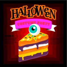 Halloween Party Invitation Card Design Free Vector