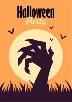 Halloween Party Invitation Card Illustration Free Vector