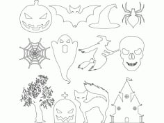 Halloween Silhouette Vector DXF File