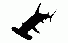 Hammer Head Shark Silhouette CNC Router Free DXF File