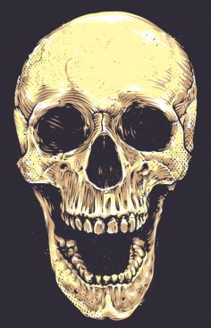 Hand Drawn Realistic Skull Skeleton CDR File