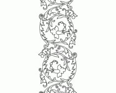 Hand Embroidery Pattern Scroll Design DXF File