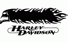 Harley Davidson Skull and Flames 3D DXF File