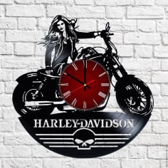 Harley Davidson Wall Clock Free CDR Vectors File
