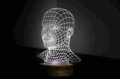 Head 3D LED Night Light Laser Cut CDR File
