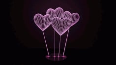 Heart 3d Illusion Lamp Free CDR Vectors File