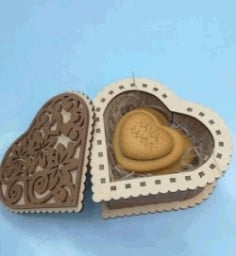 Heart shaped gift Box for Laser Cut CNC DXF File