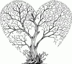 Heart Tree T-shirt Print File Free CDR File