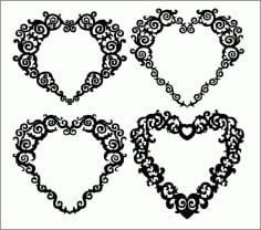 Hearts Patterns Free Vector CDR File