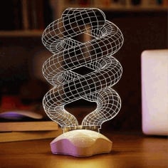 Helical Illusion Lamp Laser Cut Free CDR Vectors File