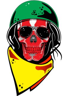 Helmet Motor Gangster Skull Free Vector
