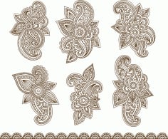 Henna Mehndi Paisley Tattoo Vector Design Elements Free CDR Vectors File