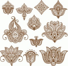 Henna Mehndi Tattoo Doodles Vector Design Free CDR Vectors File