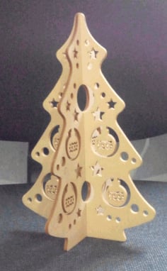 Herringbone Wood Christmas Tree Laser Cut CDR File