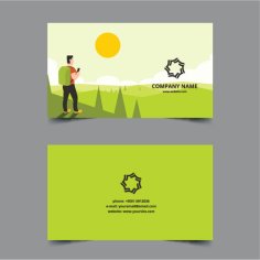Hiking Travel Agency Business Card Free Vector
