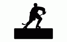 Hockey Player With Name Plate DXF File