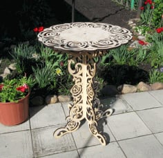 Home Decoration Ornamental Round Table Laser Cut DXF File