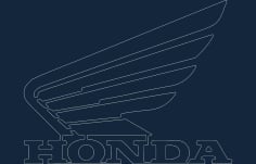 Honda Motorcycle Wing Logo DXF Vectors File