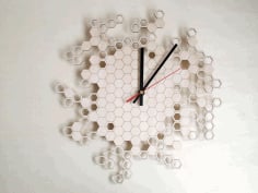 Honeycomb Wall Clock Home Decor Laser Cut DXF File