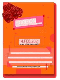Horizon Party Invitation Club Name 14th February Free Vector