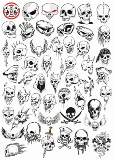 Horror Halloween Skulls Vector Free Design CDR File