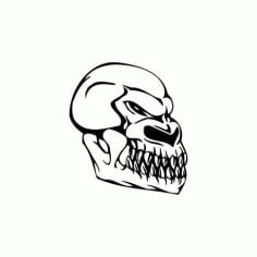Horror Skull Bird Head 004 DXF File