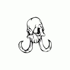 Horror Skull Bird Head 013 DXF File