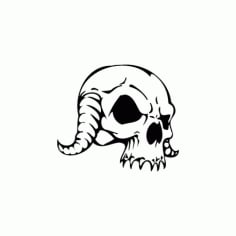 Horror Skull Bird Head 086 DXF File
