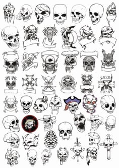 Horror Skulls T-Shirt Vector Laser Printing CDR File