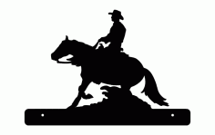 Horse Cowboy Plate Free DXF Vectors File