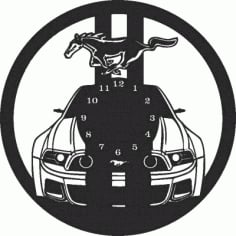 Horse Power Wall Clock Design DXF File