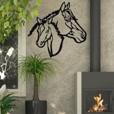 Horses Modern Living Room Design CDR Vectors File