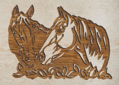 Horses Wall Art Laser Engraving Template Laser Cut Free CDR File