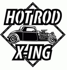 Hot Rod Xing Car Sticker DXF File