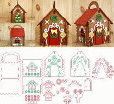 House Christmas Gift Vector File Free CDR File