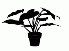 House Plant Silhouette Free DXF Vectors File