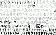 Human Cartoon Line Art CDR Vectors File