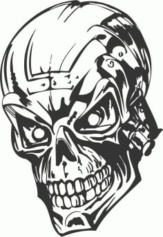 Human Evil Skull DXF File