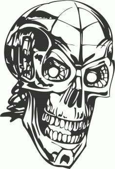 Human Skull Skeleton DXF File
